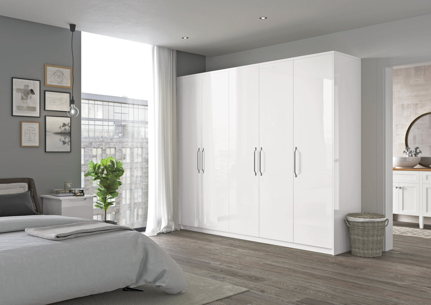 Phoenix Gloss Slab Style Bedroom