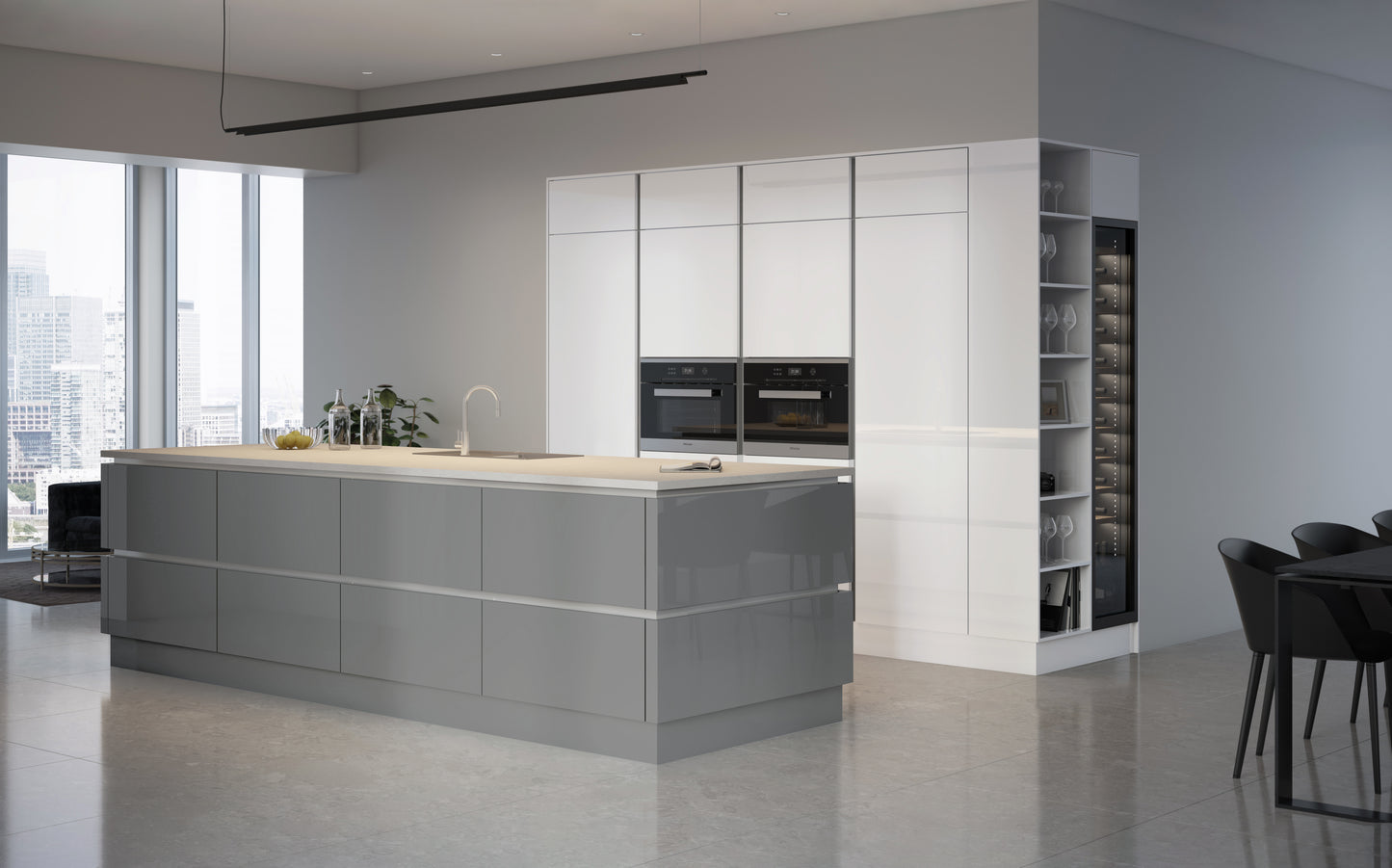 Phoenix Gloss Slab Style Kitchen