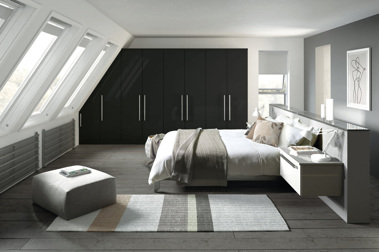 Phoenix Gloss Slab Style Bedroom